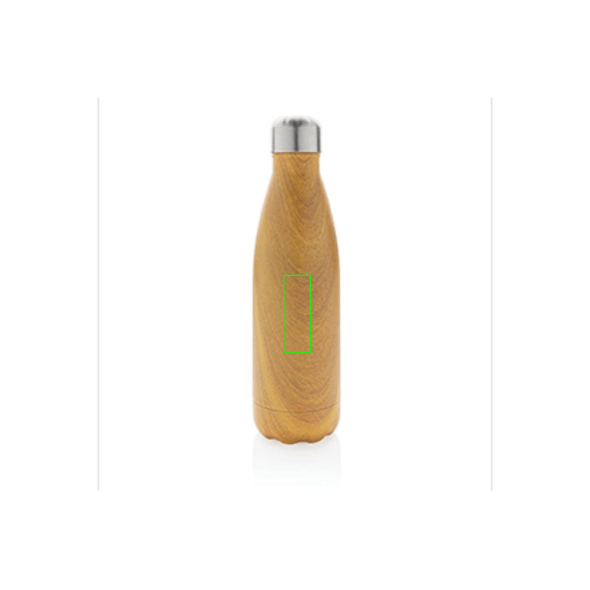 Botella SS aislada al vacío con estampado de madera
